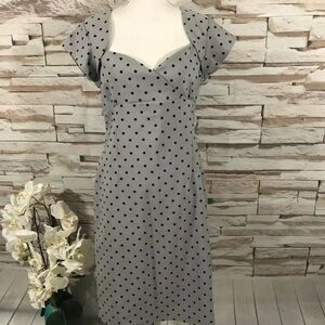 Collectif Gray and White Sweetheart Sheath Dress for Weddings